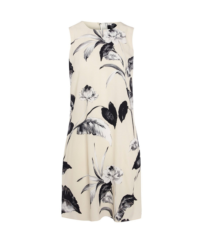 Leaf Print Linen Dress - Imagen 3
